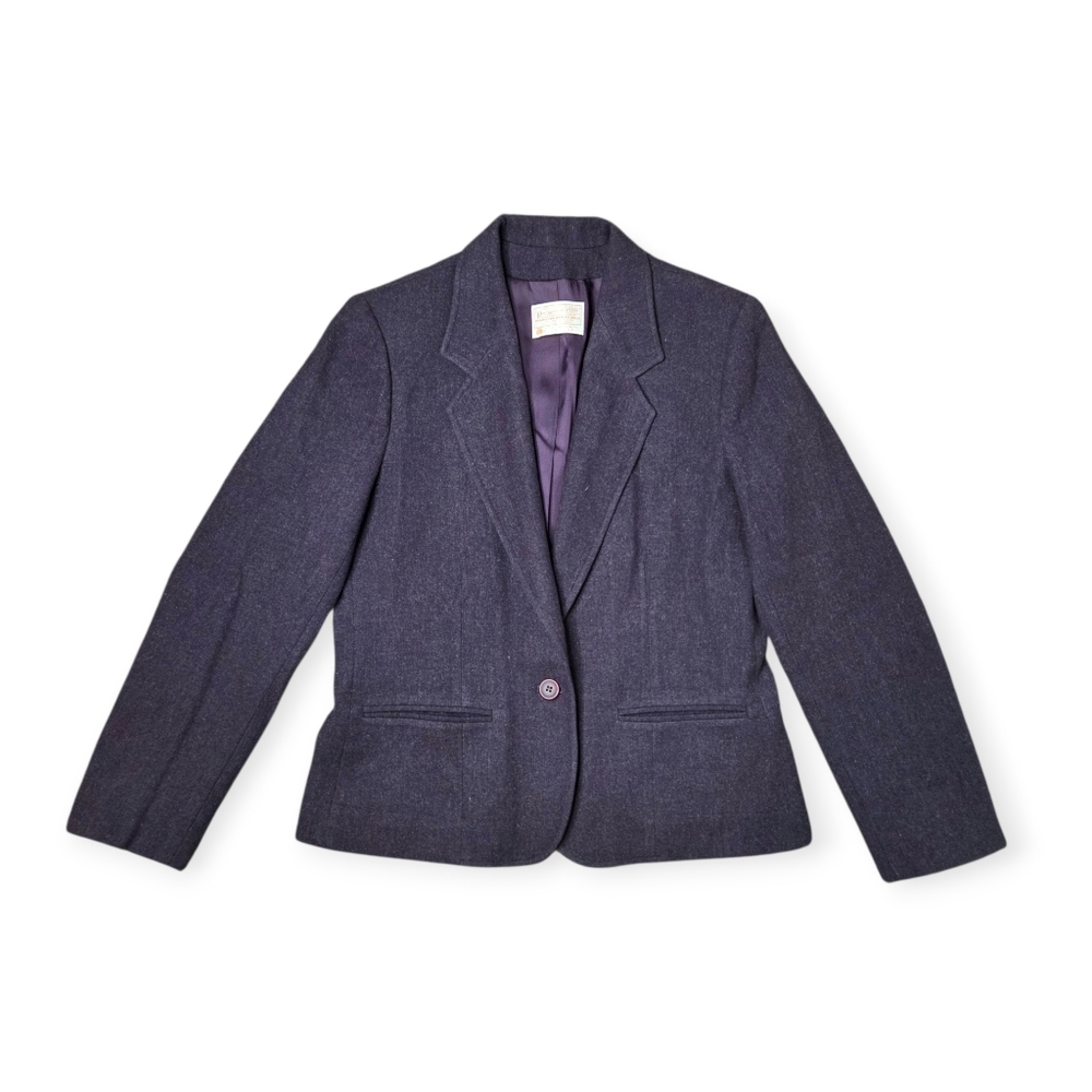 Vintage Pendleton 100% Virgin Wool Blazer Deep Purple - Size 8